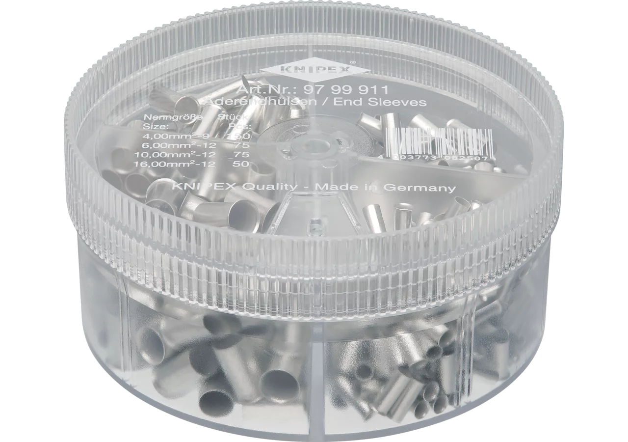 Sortimentsbox 350 unisolierte Aderendhülsen 4/6/10/16 mm² Knipex