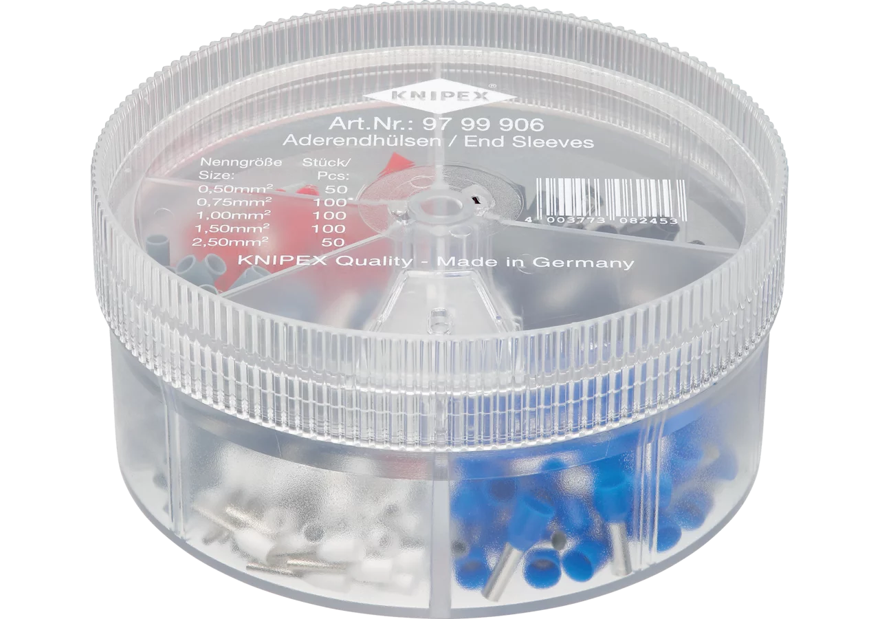 Sortimentsbox 400 Aderendhülsen 5-teilig 0,5/0,75/1/1,5/2,5 mm² Knipex