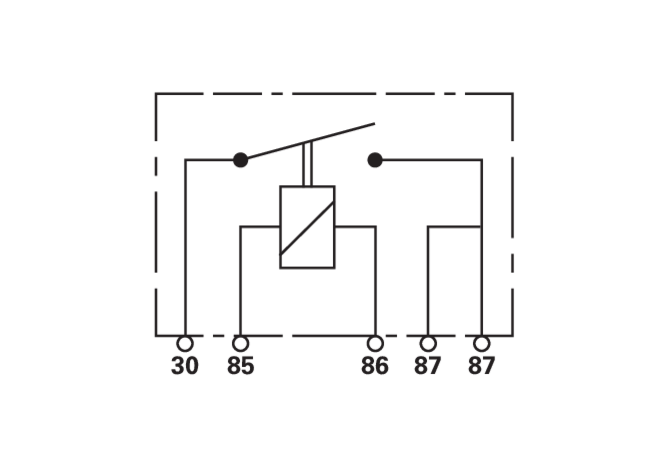 Relais 12 V, 2 x 30 A, Zwilling Wehrle