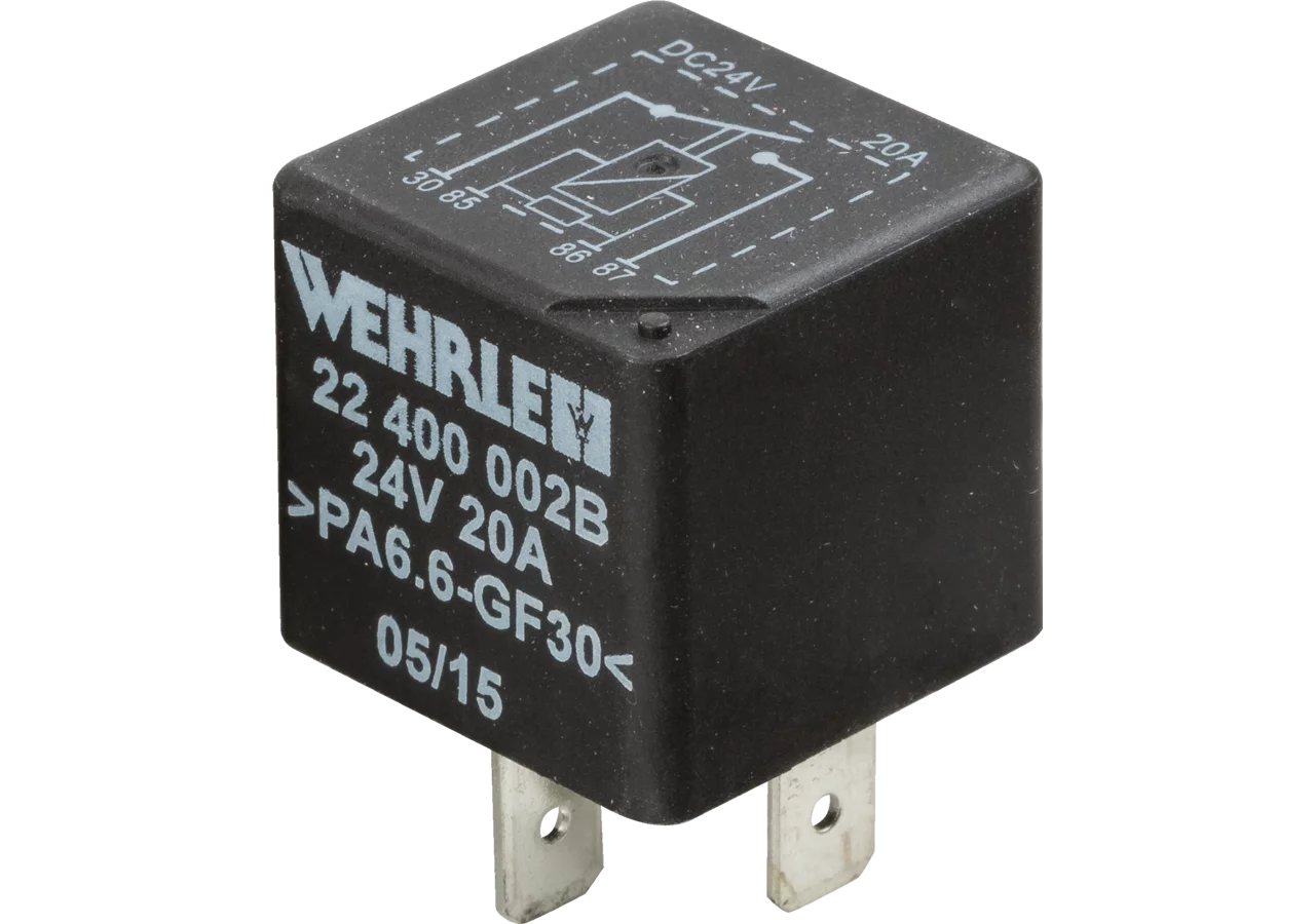 Relais 24 V, 20 A, vergossen, Widerstand Wehrle