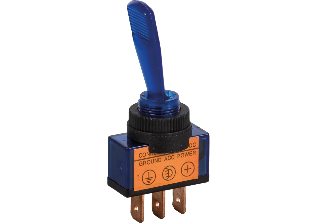 Kippschalter 12 V, 20 A, d = 13 mm, 3-polig On - Off Farbe Blau GartenShop24 - Hochwertige Gartengeräte