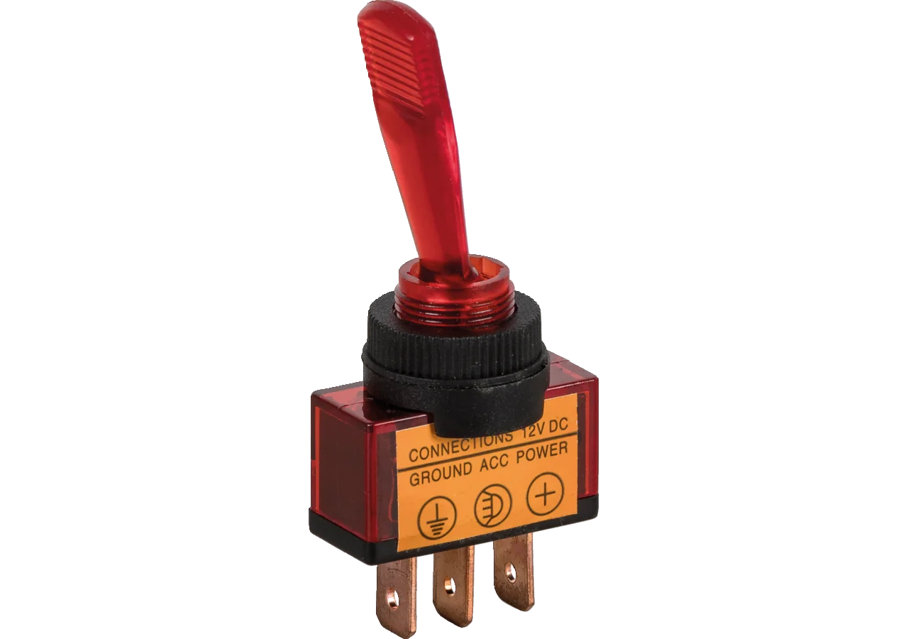 Kippschalter 12 V, 20 A, d = 13 mm, 3-polig On - Off Farbe Rot GartenShop24 - Hochwertige Gartengeräte