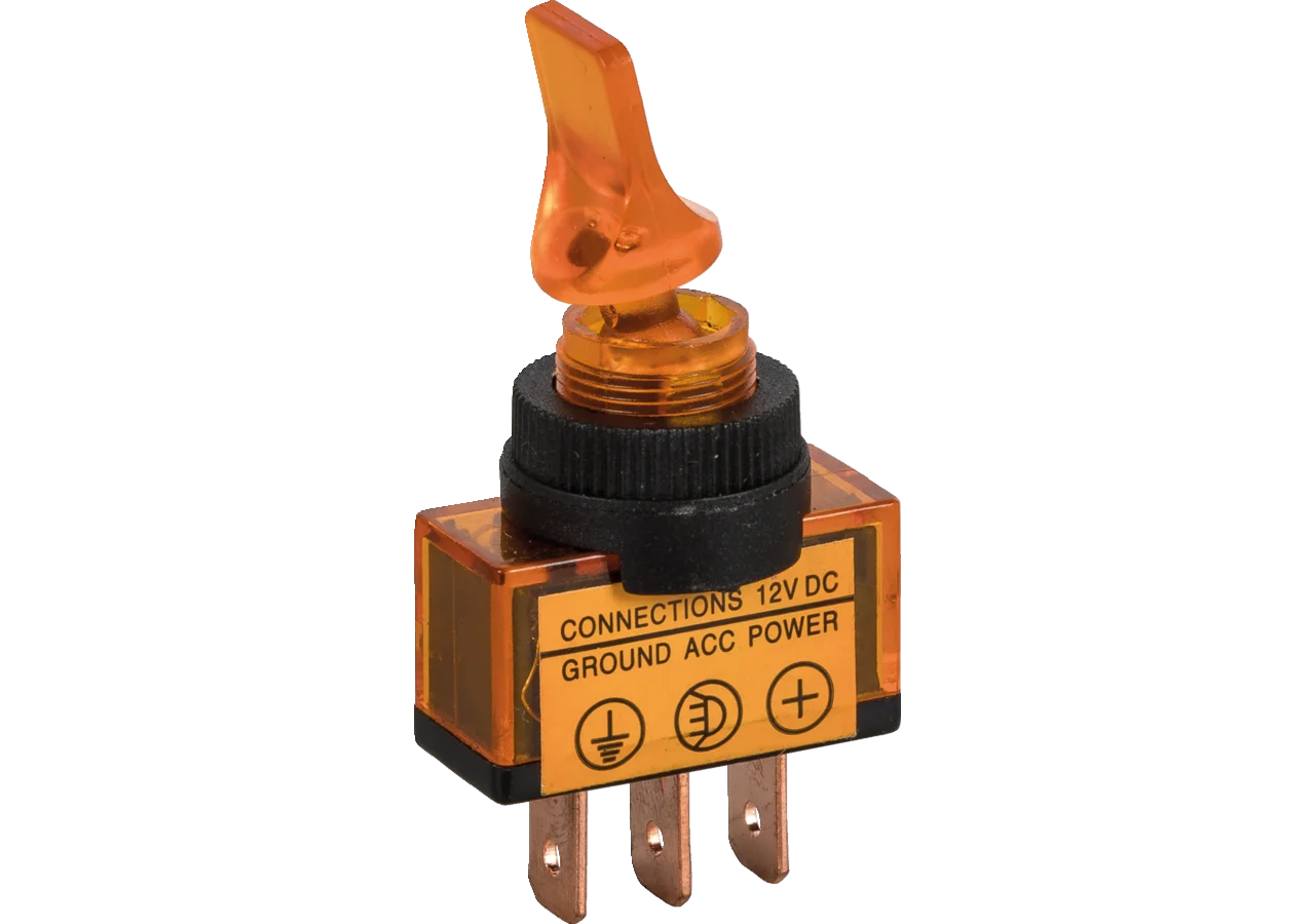 Kippschalter 12 V, 10 A, d = 13 mm, 3-polig On - Off Farbe Orange GartenShop24 - Hochwertige Gartengeräte