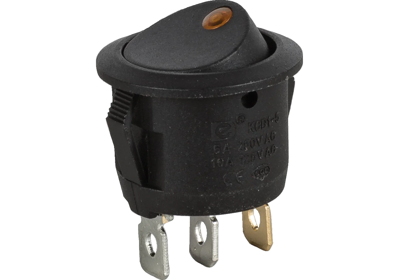LED-Wippschalter 12 V, 10 A, d = 20 mm, 3- polig On - Off Farbe: Gelb GartenShop24 - Hochwertige Gartengeräte