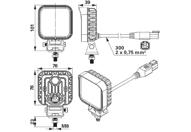LED- Arbeitsscheinwerfer 12/24 V, 3100 Lumen, Economy Normbezeichnung EMC-geprüft, CISPR35 Cla GartenShop24 - Hochwertige Gartengeräte