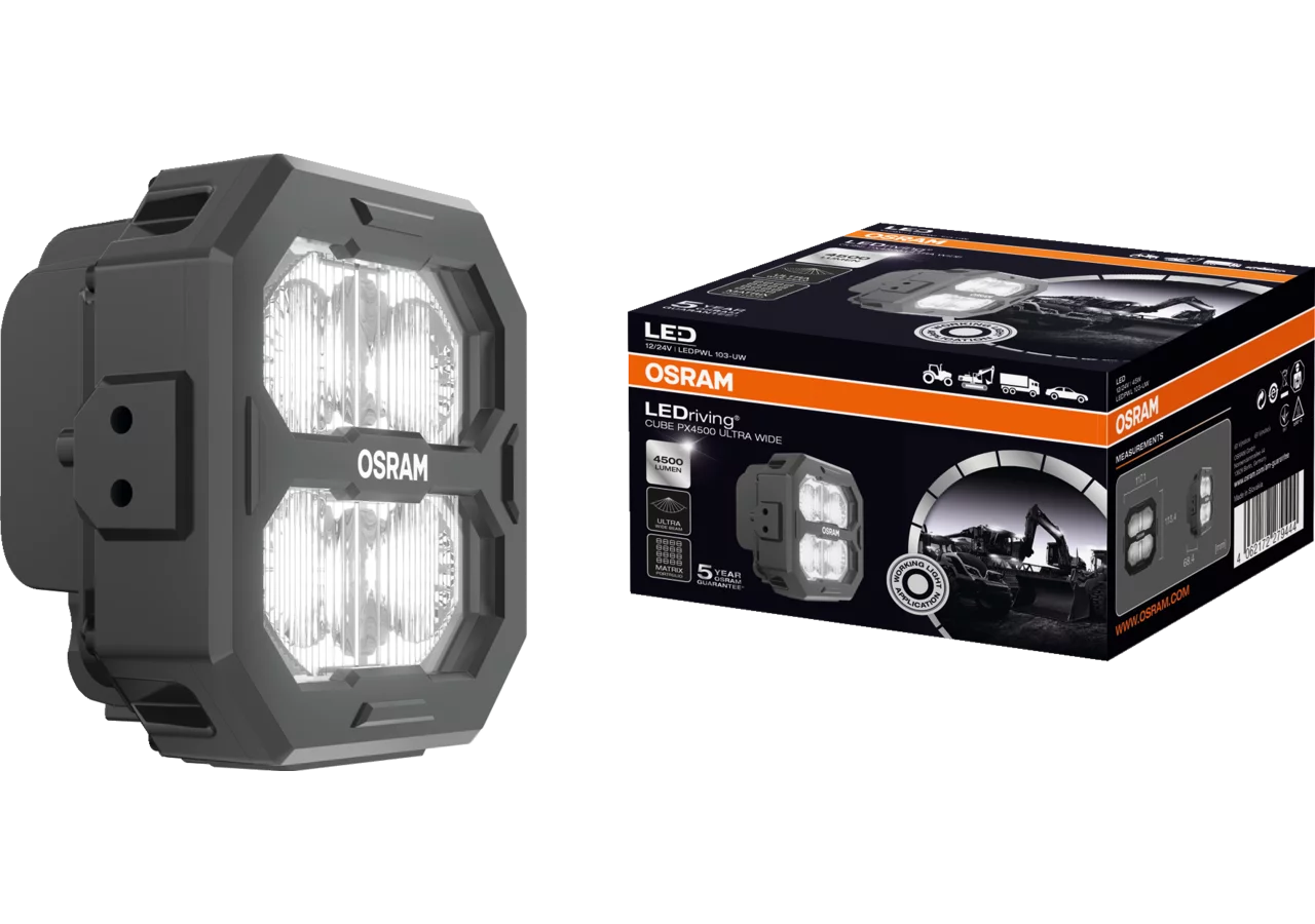 LED Arbeitsscheinwerfer 12 / 24 V, 4500 lm, R10, Cube PX4500 Ultra Wide Osram