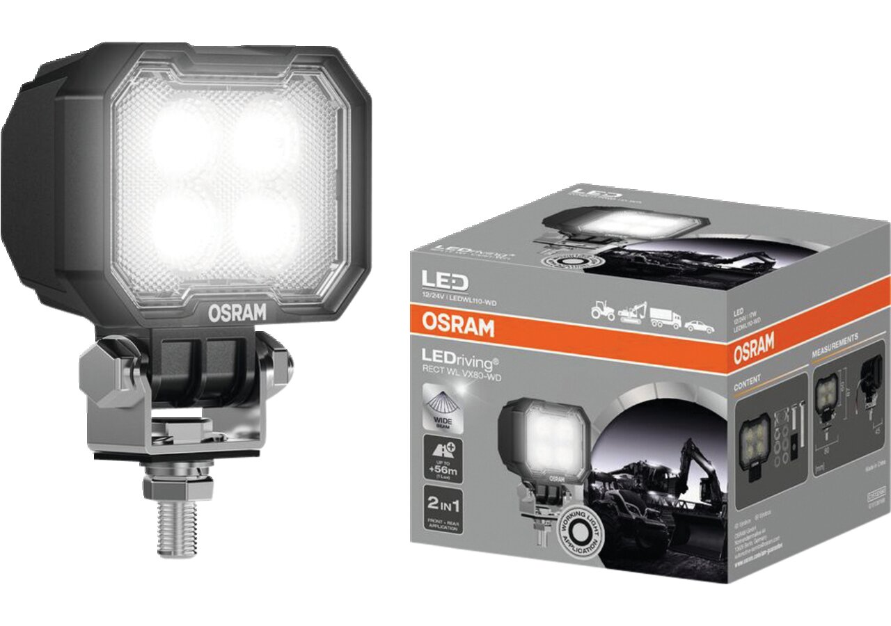 LED Arbeitsscheinwerfer 12 / 24 V, 1500 lm, R10, R148, Rect WL VX80-WD Osram