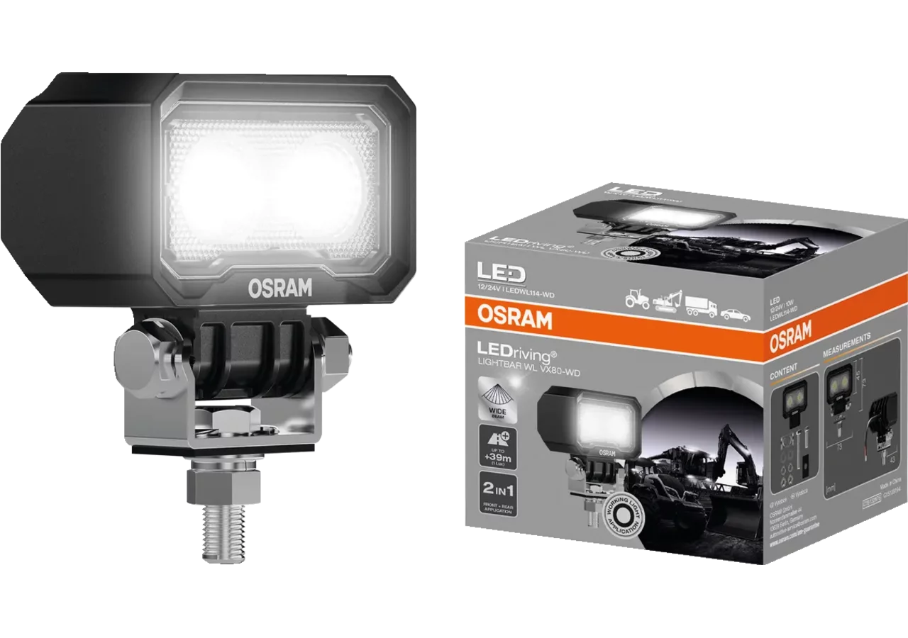 LED Arbeitsscheinwerfer 12 / 24 V, 800 lm, R10, Lightbar WL VX80-WD Osram