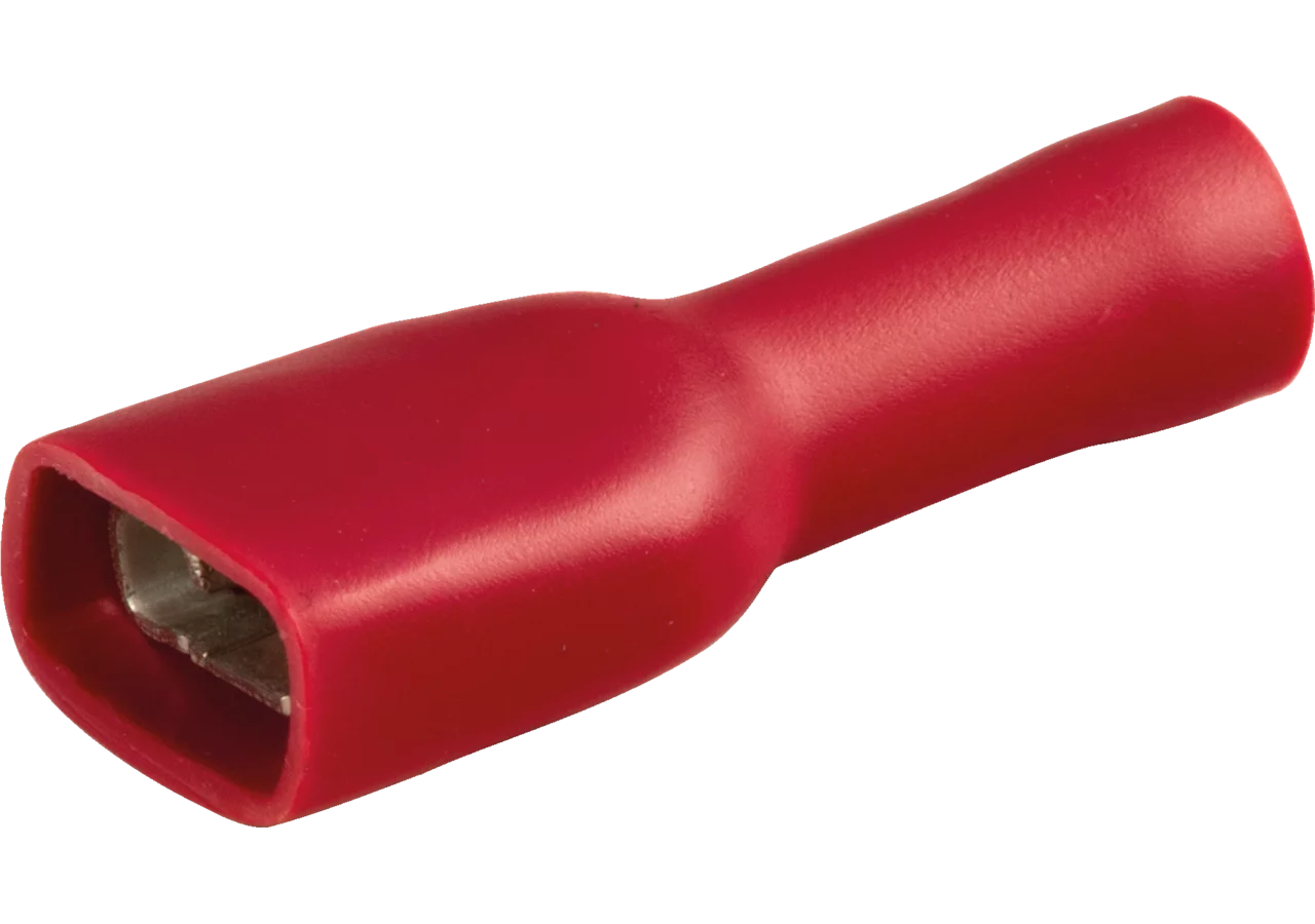 Flachsteckhülse 6,3 x 0,8 mm, vollisoliert, 100 Stück Easy Entry für Kabelquerschnitt 0,5 -1,5 mm² GartenShop24 - Hochwertige Gartengeräte