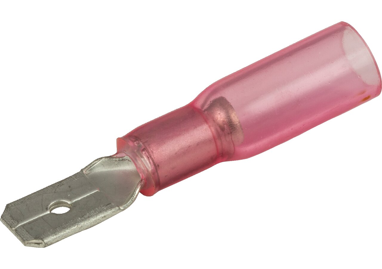 Flachstecker 6,3 x 0,8 mm, vollisoliert, 25 Stück schrumpfbar Leitungsbereich: 22 - 18 AWG GartenShop24 - Hochwertige Gartengeräte