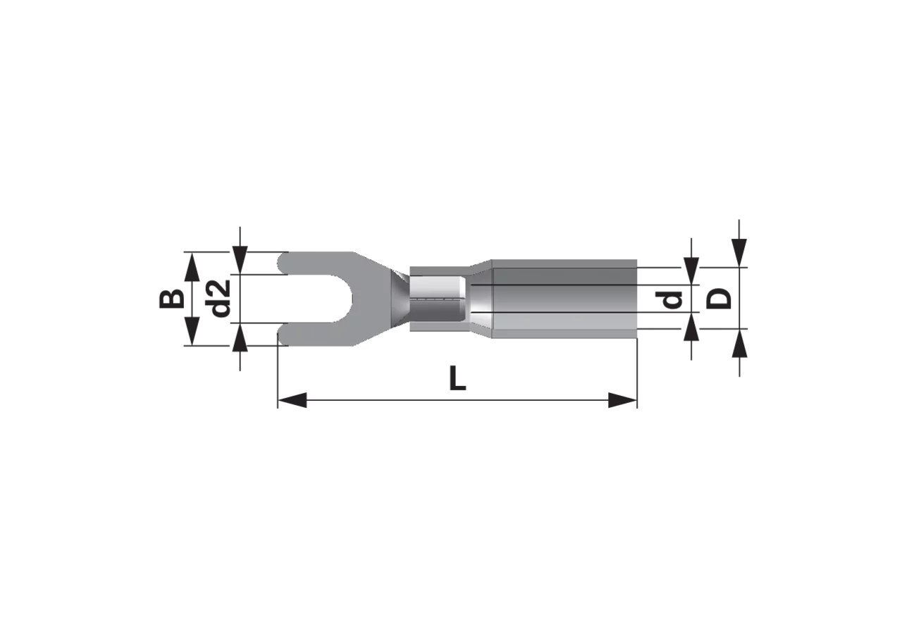 Gabelklemme d= 5,3 / 9,5 mm, 25 Stück schrumpfbar Leitungsbereich: 16 - 14 AWG GartenShop24 - Hochwertige Gartengeräte
