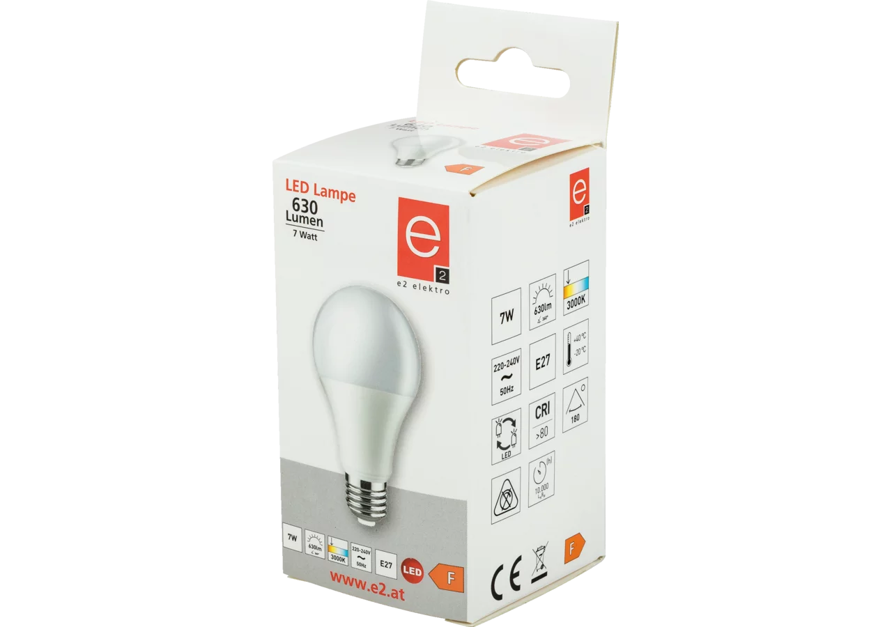 LED Lampe 7W, 630lm, 3000k E27 GartenShop24
