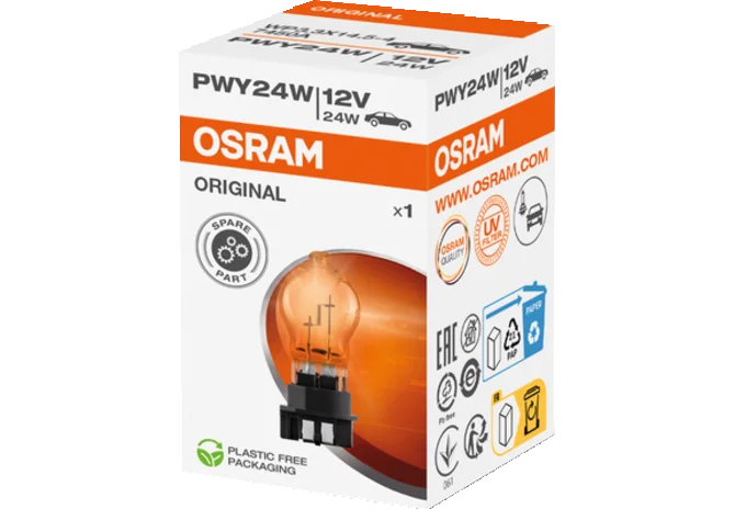 Kugellampe PWY24W, 12 V, 24 W, WP3.3X14.5-4 Osram