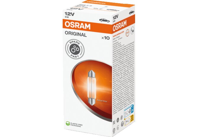 Soffitte 12 V, 5 W, SV8.5-8, 10 Stück Osram