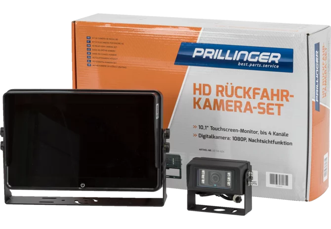 Prillinger HD-Rückfahrkamera-Set 10,1" Touchscreen-Monitor bis 4 Kanäle Prillinger