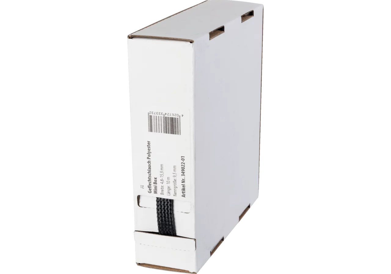 Geflechtschlauch Mini Box, Polyester, B= 4,8-15,9mm, L= 10m Nenngröße 9,5mm GartenShop24 - Hochwertige Gartengeräte
