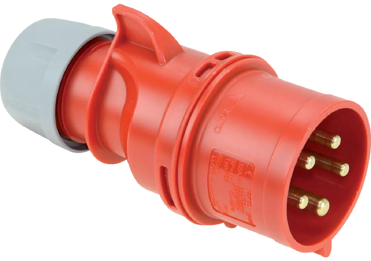 CEE Stecker Shark, rot, 32 A, 5-polig, 400 V PCE