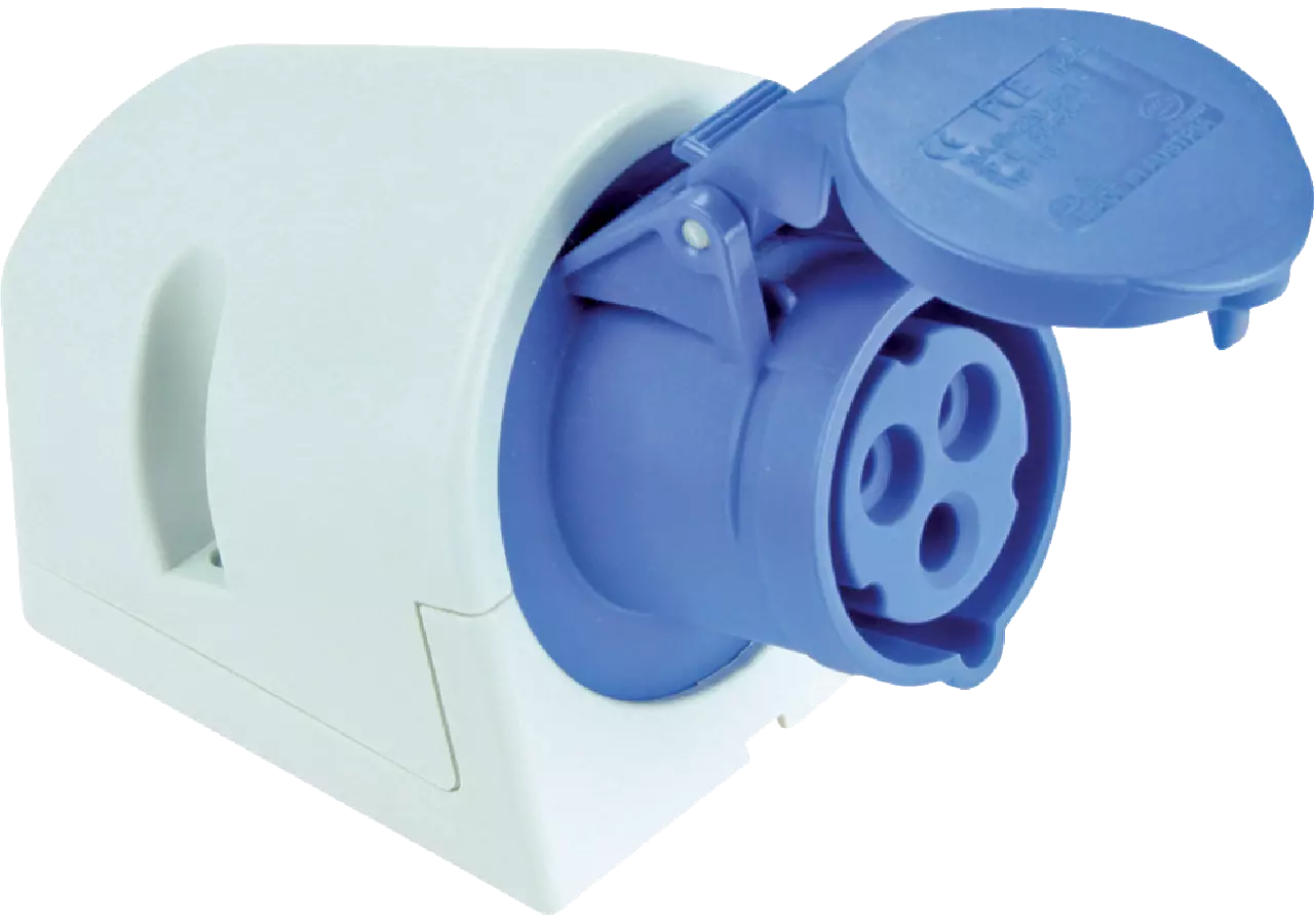 CEE Wandsteckdose blau, 16 A, 3-polig, 230 V PCE