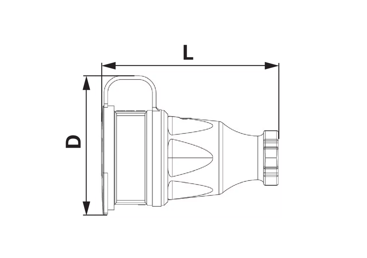 Steckkupplung schwarz, Vollgummi, 16 A, 2-polig, 250 V (AT/DE) STECKKUPPLUNG VOLLGUMMI (AT/D PCE