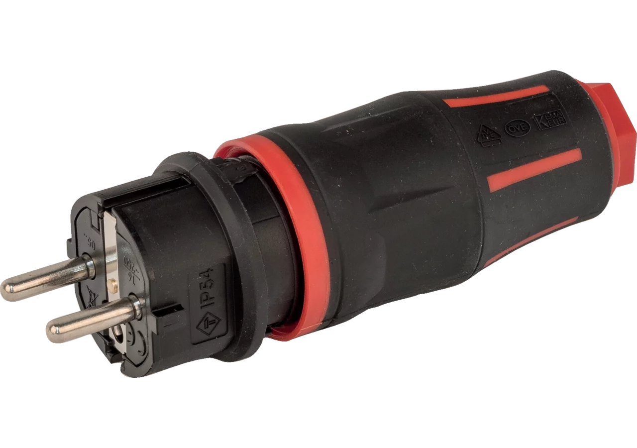 Stecker schwarz, Vollgummi, 16 A, 2-polig, 250 V STECKER VOLLGUMMI TOPTAURUS2 PCE