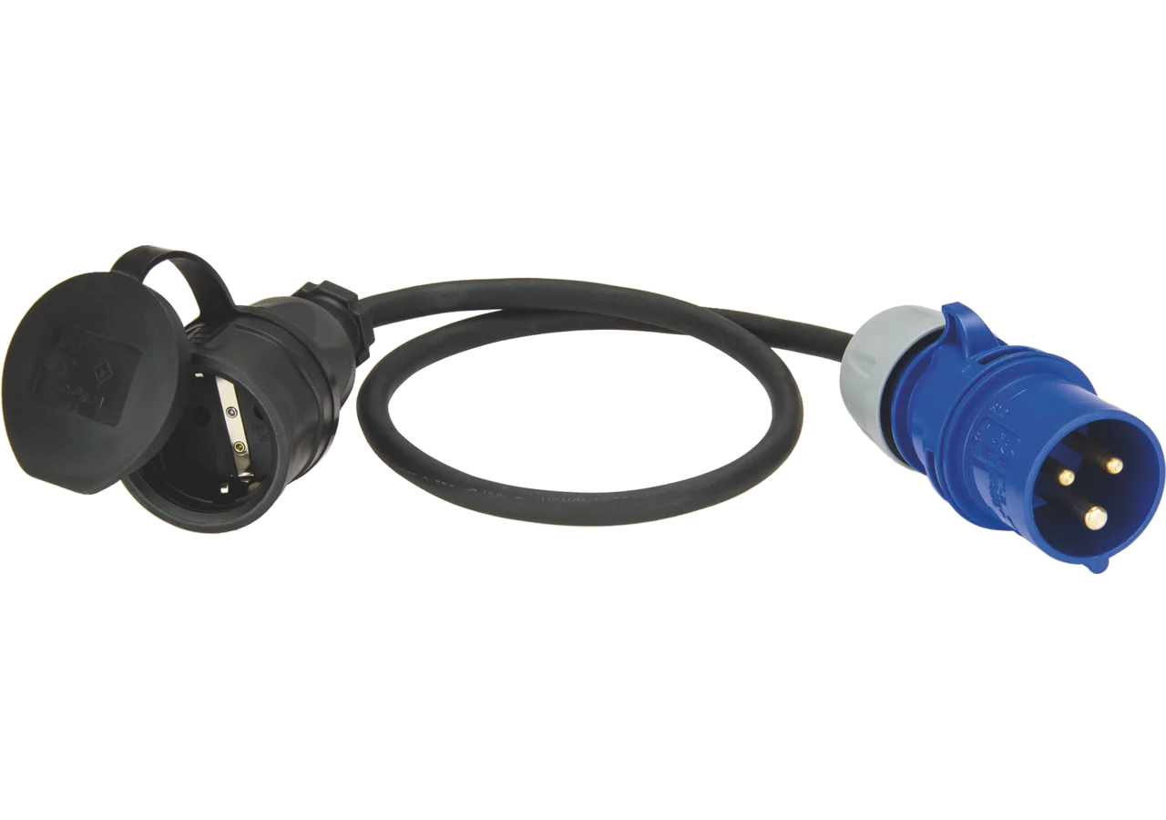 Adapterleitung Stecker mit Kupplung, 16 A, 2-polig, 230V AT/DE PCE