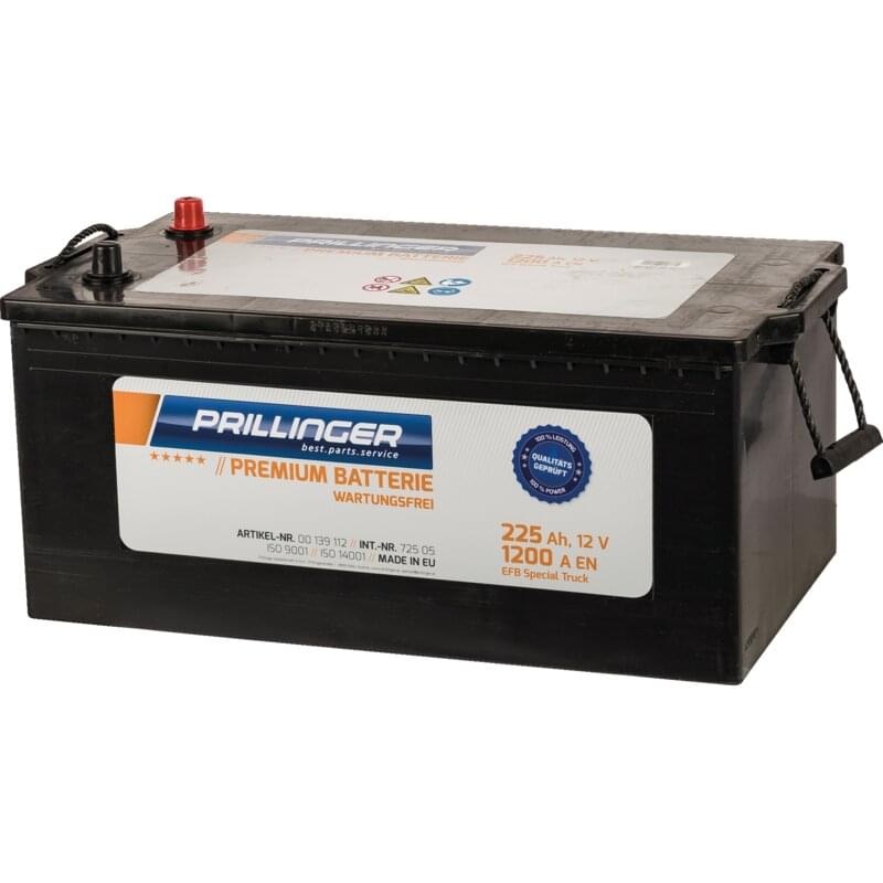 Prillinger Premium Batterie 12 V, 225 Ah, 1200 A Premium Truck, EFB Start/Stop, 72505 Prillinger Premium