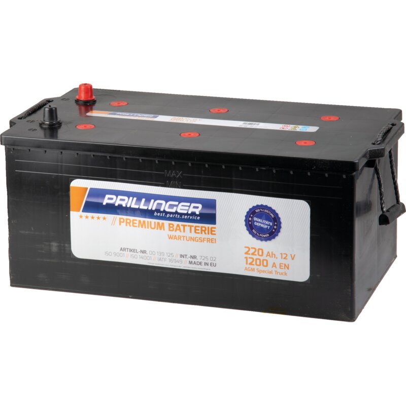 Prillinger Premium AGM Truck Batterie 12 V 220 Ah – Premium Special Truck AGM