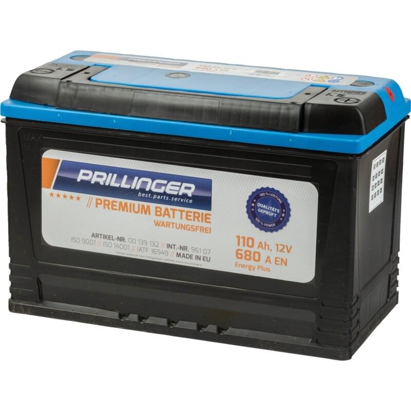 Prillinger Premium Versorgerbatterie 12 V 110Ah mit 680A Kälteprüfstrom für Motorboote und Wohnwagen