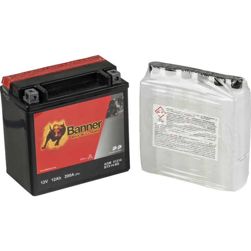 Banner Bike Bull AGM 51214 Batterie 12 V 12 Ah – Frontansicht