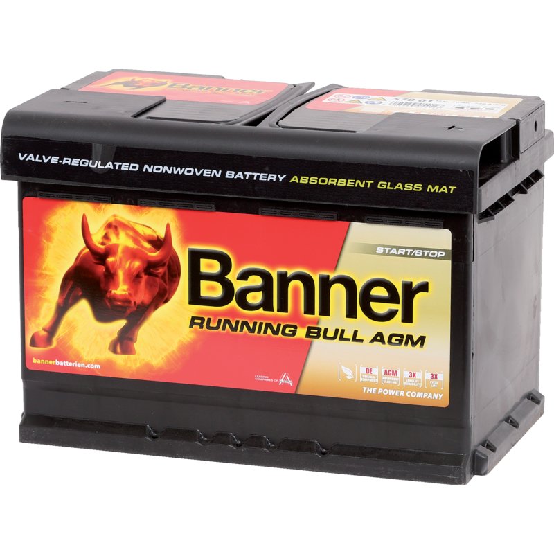 Banner Batterie 12 V, 70 Ah, 720 A, Banner Running Bull AGM Start/Stop, 57001 AGM 570 01 Banner