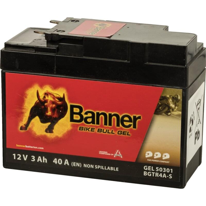 Banner Batterie 12 V, 2,3 Ah, 35 A Bike Bull Gel GEL 503 01, BGTR4A-S, GTR4A-S, ... Banner
