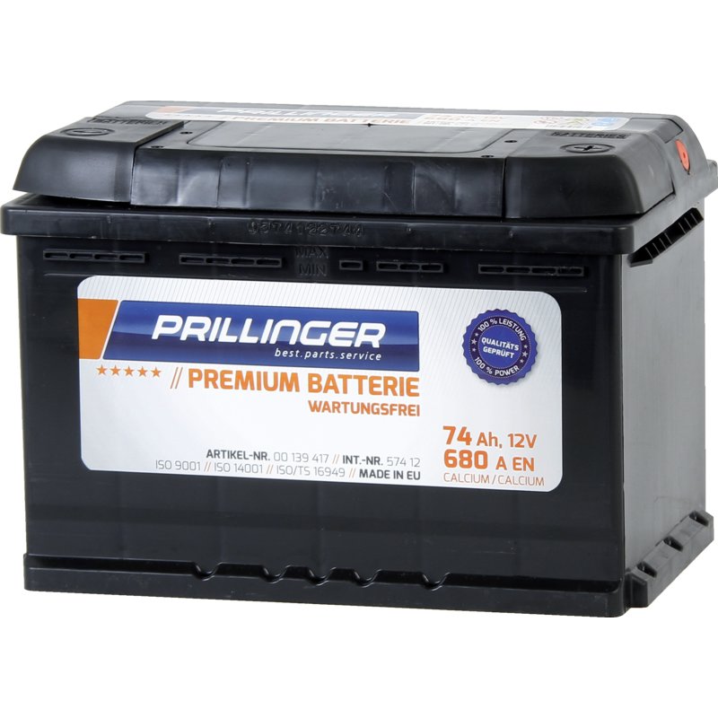 Prillinger Premium Batterie 12 V, 74 Ah, 680 A, Premium, 57412 Prillinger Premium