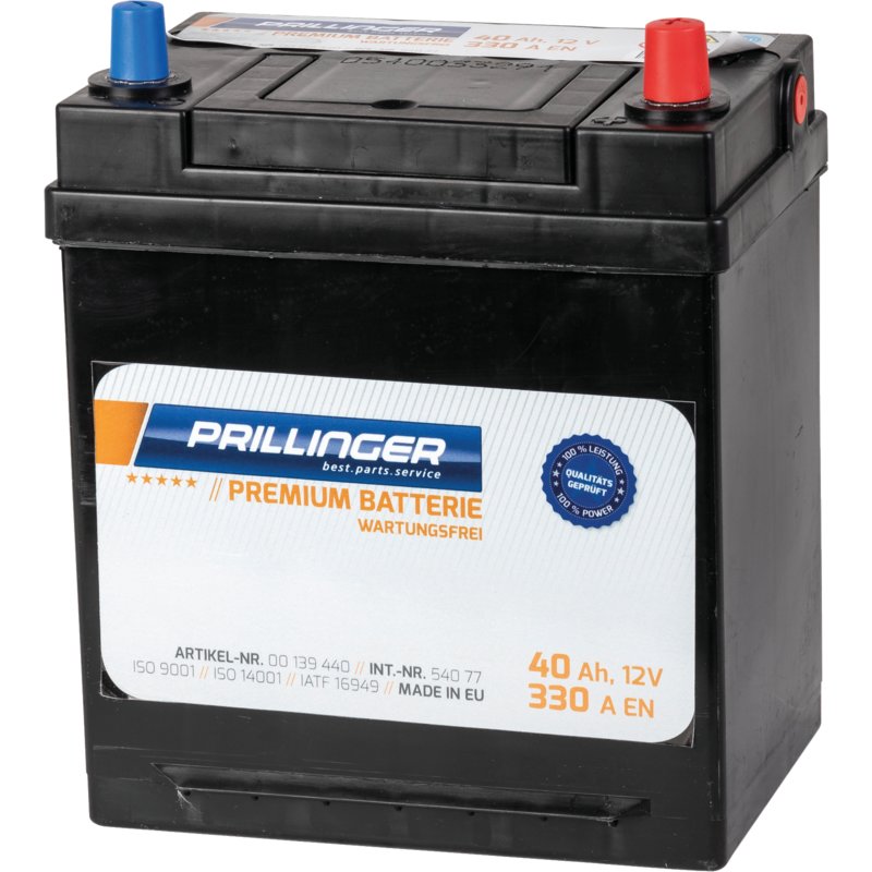 Prillinger Premium Batterie 12 V, 40 Ah, 300 A, Premium, 54077 Prillinger Premium