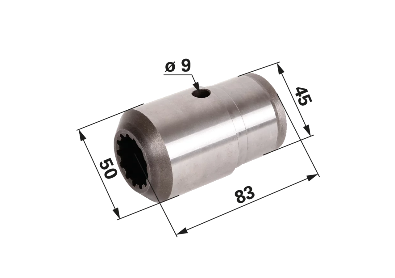 Schiebemuffe für Allradwelle hinten ZF APL 325, APL 315, APL 310 – 83 x 50/45 mm, 13 Zähne, anstelle von Steyr 133700290065 GartenShop24 - Hochwertige Gartengeräte