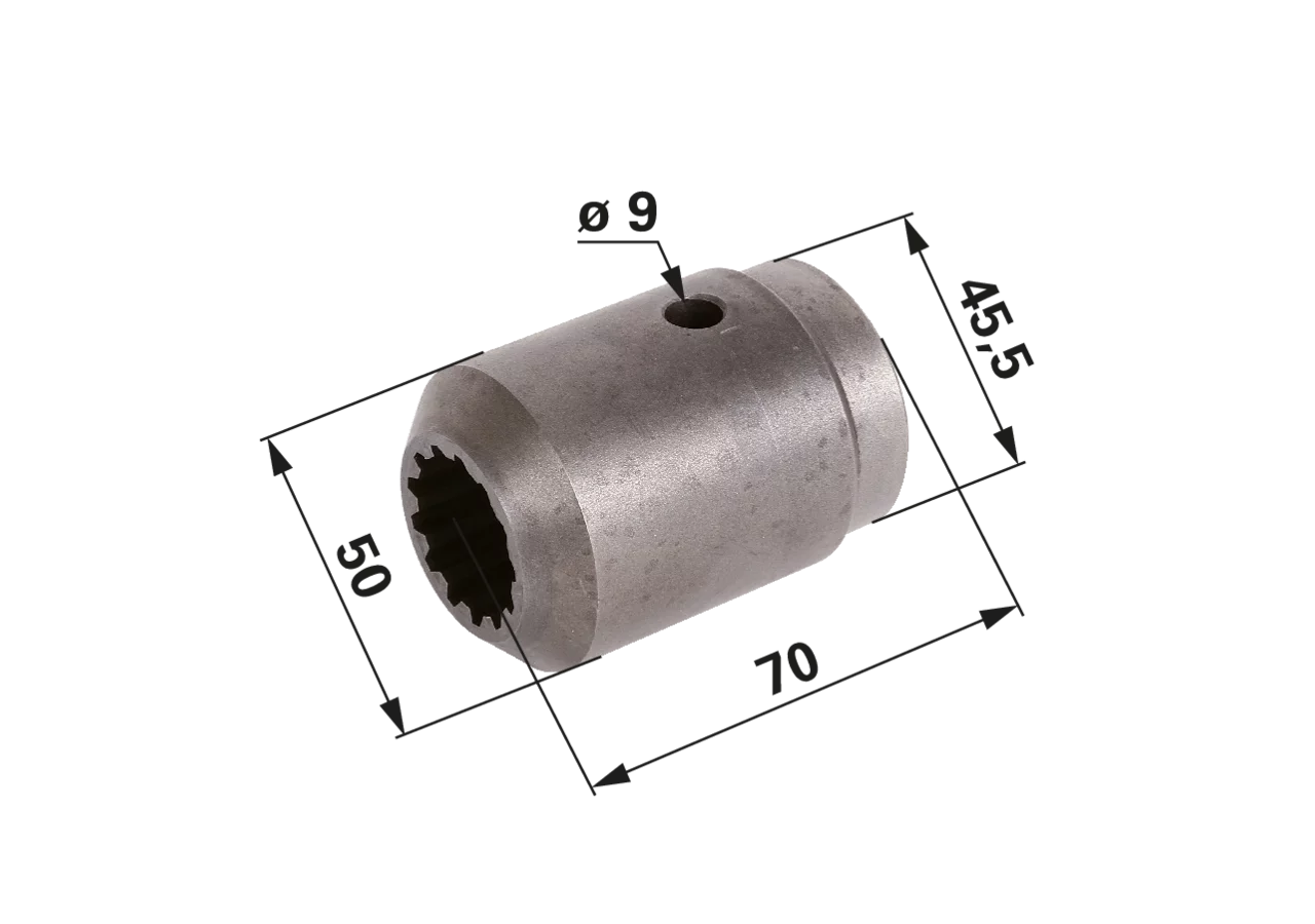 ZF Schiebemuffe Allradwelle hinten 70 x 50/45 mm 13 Zähne anstelle von Steyr 133700290258 ZF