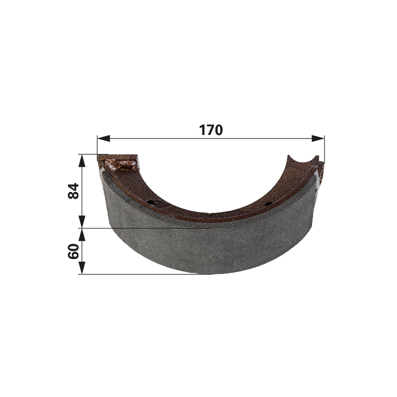 Fendt Bremsbacke 170 x 60 x 84 mm 205100150020 – Fußbremsbacke Fendt