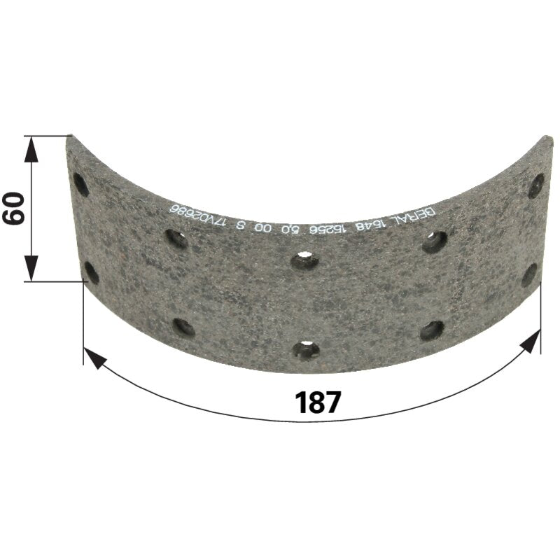 Fendt Bremsbelag 187 x 60 x 5 mm 138110150171 Fendt