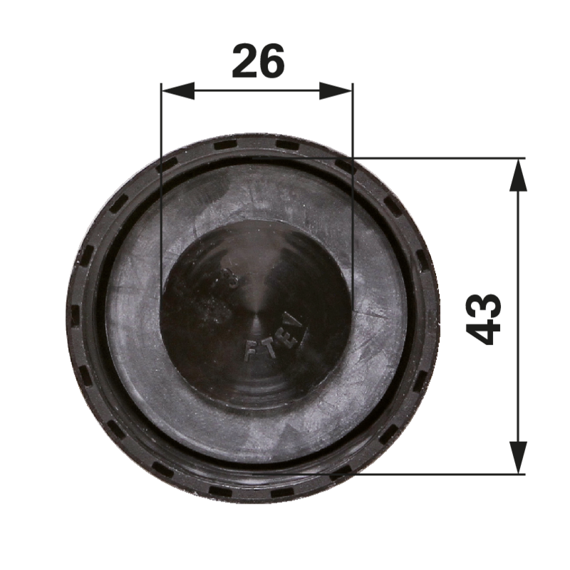FTE Deckel Ausgleichsbehälter 26 mm – Detailansicht Innendurchmesser