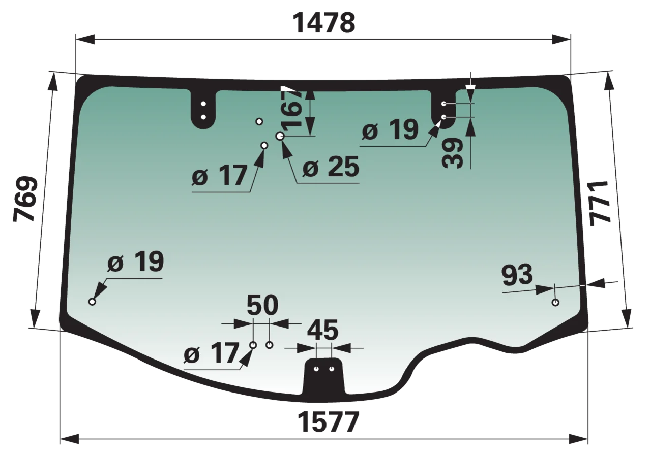 Heckscheibe grün getönt anstelle von Claas 0022379340 GartenShop24 - Hochwertige Gartengeräte