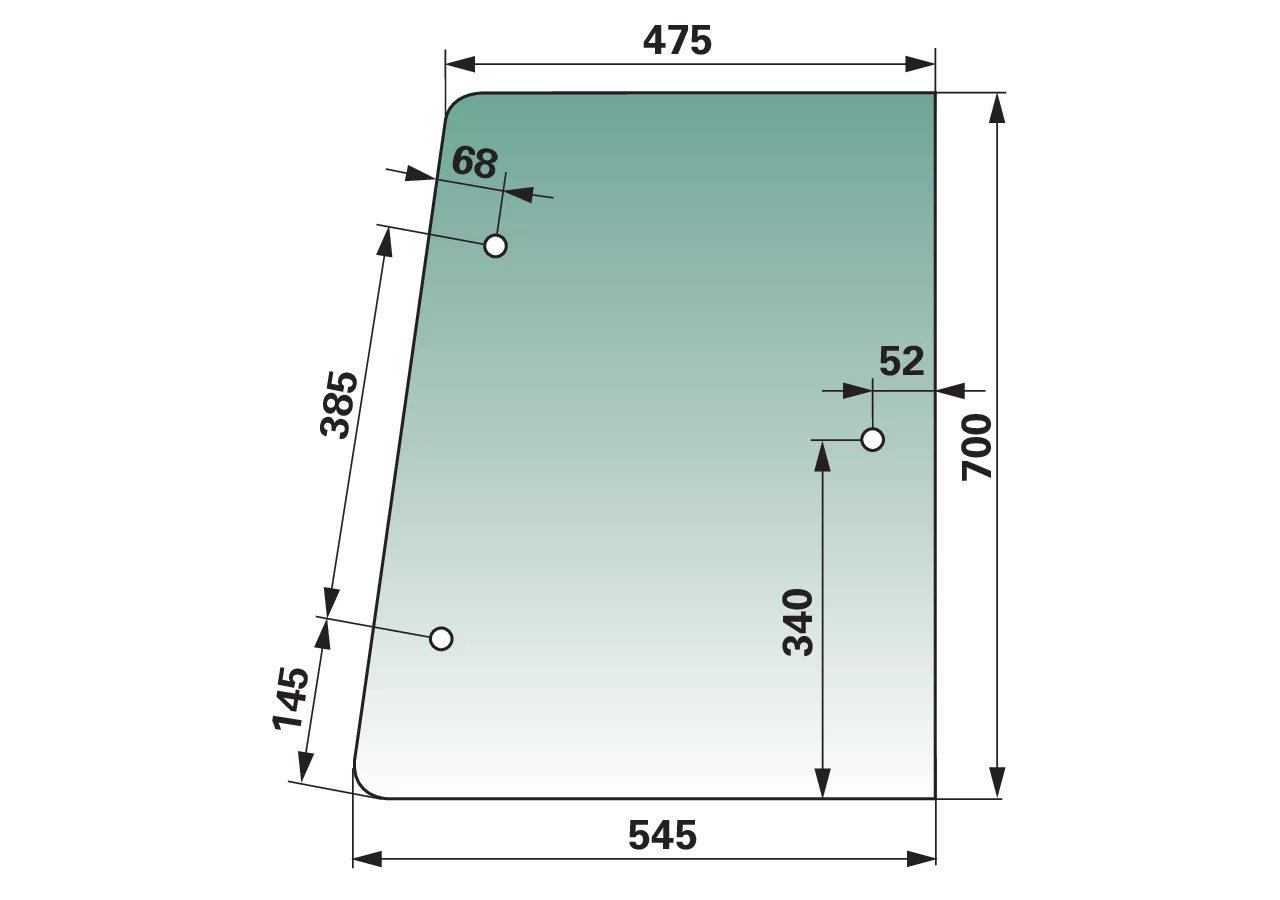 Seitenscheibe links und rechts grün getönt passend für Deutz-Fahr 04350516 GartenShop24