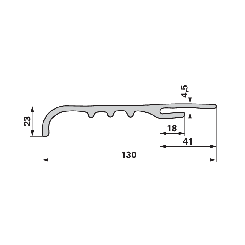 Kotflügelprofil Universal 130 mm Meterware zum Aufstecken und Fixieren mit Schrauben