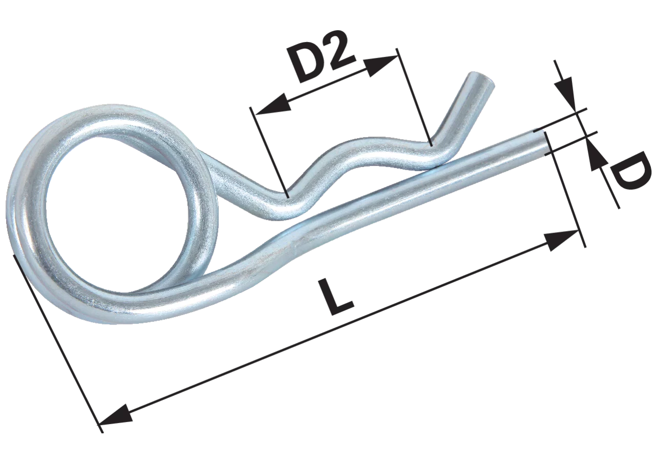 Federvorstecker 4,0 x 93 mm, doppelte Schlaufe, 10 Stück GartenShop24