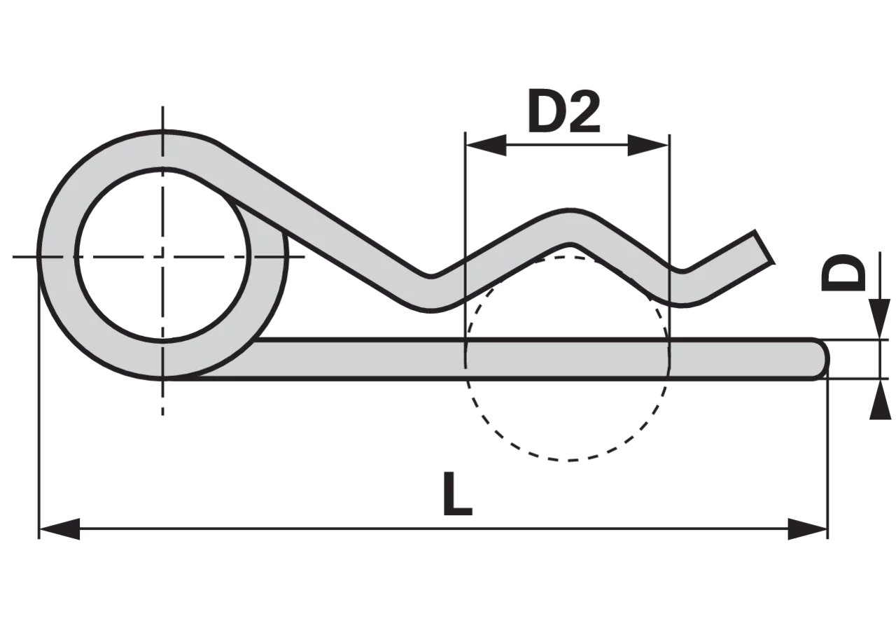 Federvorstecker 4,0 x 93 mm, doppelte Schlaufe, 10 Stück GartenShop24