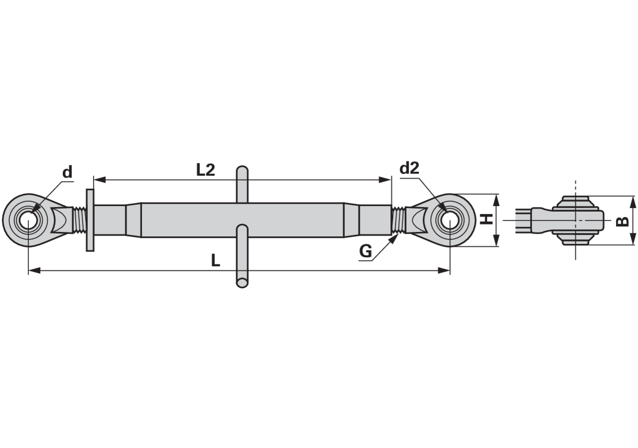 Oberlenker mechanisch, Kat. 3, 615-855 mm, M36 x 3 GartenShop24