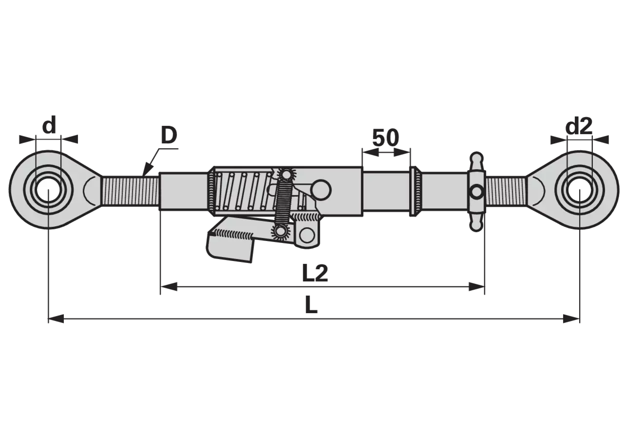 Teleskopoberlenker Kat. 2, 490-690 mm, M36 x 3 GartenShop24