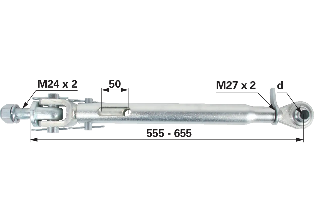 Stabilisator schwer 555-655 mm Innendurchmesser 19 mm für Unterlenker am Dreipunkt