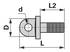 Augenschraube gefräst M24x2 Dm 24 mm – Detail Außengewinde und Auge Ø 42 mm