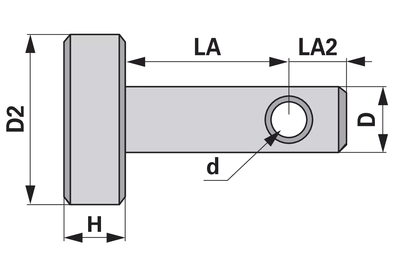 Anschweißbolzen 28 mm Dreipunktanbau, Außendurchmesser 28 mm, Innendurchmesser 12 mm