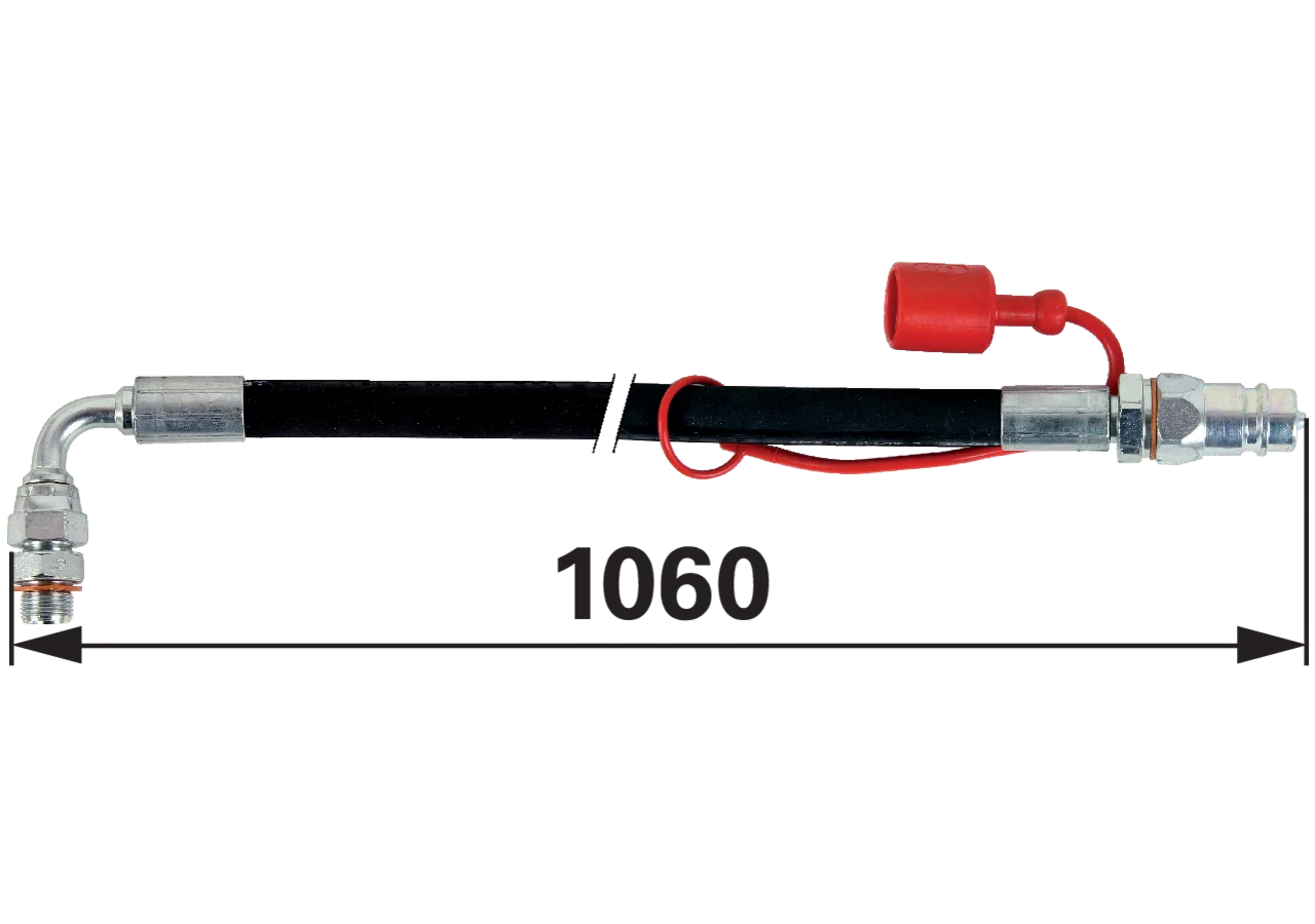 Hydraulikschlauch gebogen, 90 Grad, mit Kupplung DN10 GartenShop24