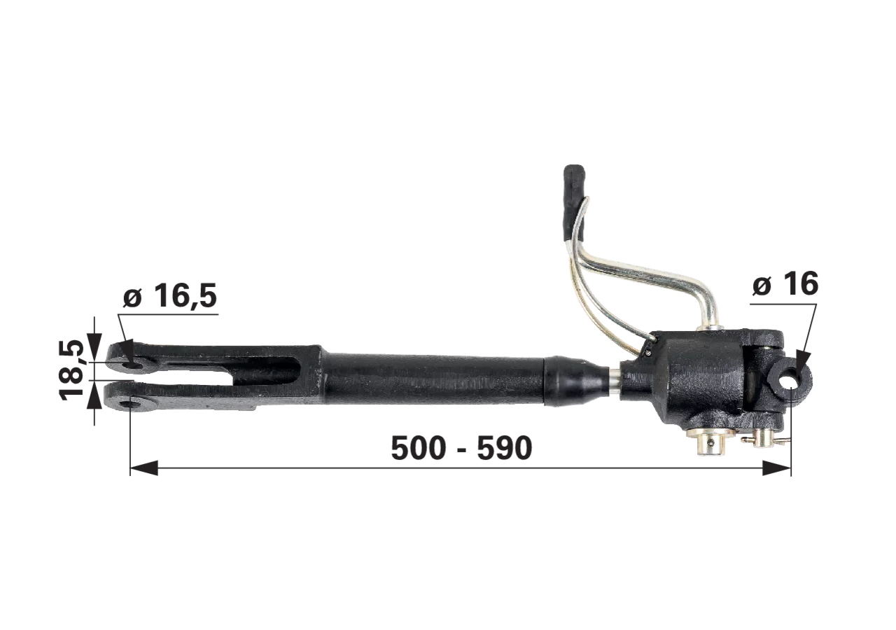 Hubstrebe Gelenk 16 mm Gabel 16 mm 500–590 mm MF für Dreipunktgestänge
